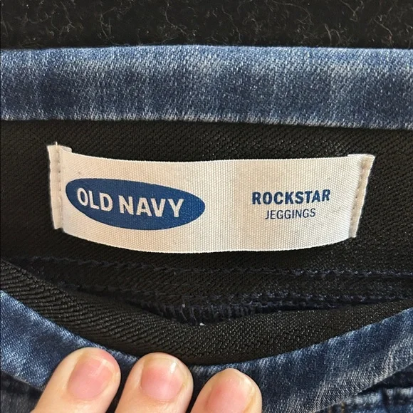 Old Navy Distressed Dark Blue Women's Jeggings - Picture 2 of 7